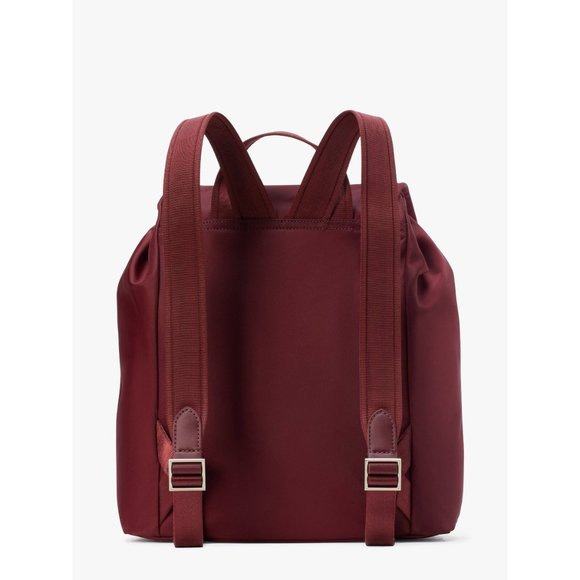 New Kate Spade Sam Medium Backpack the Little Better Nylon Dark Merlot